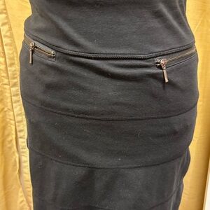 Athleta Charcoal Pencil Skirt with Dual Zippers